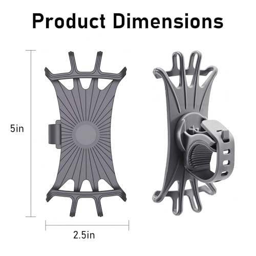 Gray Bicycle Phone Mount – Universal 360° Handlebar Holder for Motorcycles & Bikes - color: Gray