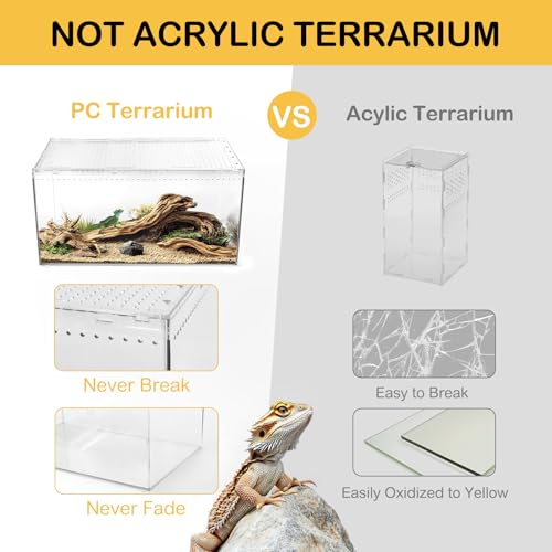 Slide Lid Tank XL 17.7x9.84x7.8IN and Reptile Terrarium Kit S 12“ x 7“ x 9”
