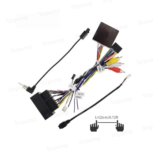 16Pin Car Radio Stereo Power Retrofit Harness Cable Wire for Jeep Grand Cherokee Wrangler Dodge Durango RAM Radio Antenna Adapter Can Bus Decoder - style: Harness+CH-002