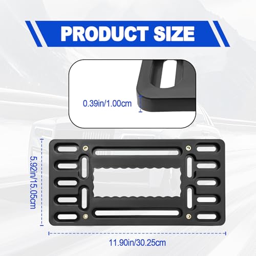 Front License Plate Mounting Kit, No Drill Front Plate Mount, Universal Car Tag Adapter with Anti Theft Stainless Steel Screw Bolt Caps