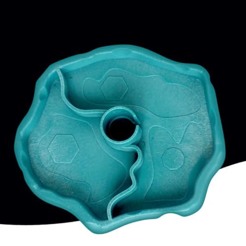 VICASKY Automatic Reptile Waterer and Bearded Dragon Feed Bowl with Reservoir, Lake Blue Plastic Terrarium Dish for Tortoise and Lizard Tank Accessories