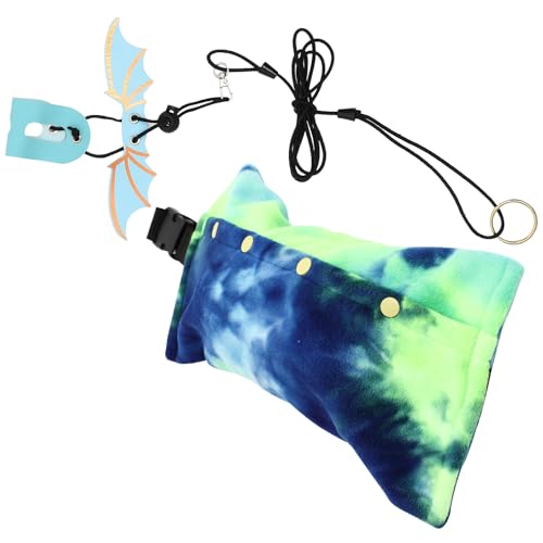 ABOOFAN Bearded Dragon Carrier and Leash Set Portable Reptile Carry Bag Adjustable Outdoor Travel Lizard Pet Carrier with Blue Sling for Reptile Accessories