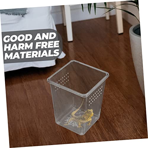 Abaodam 3Pcs Reptile Feed Bins Spider Enclosures with Ventilation for Snails Tarantulas and Other Creatures Habitat Box for Pet Observations