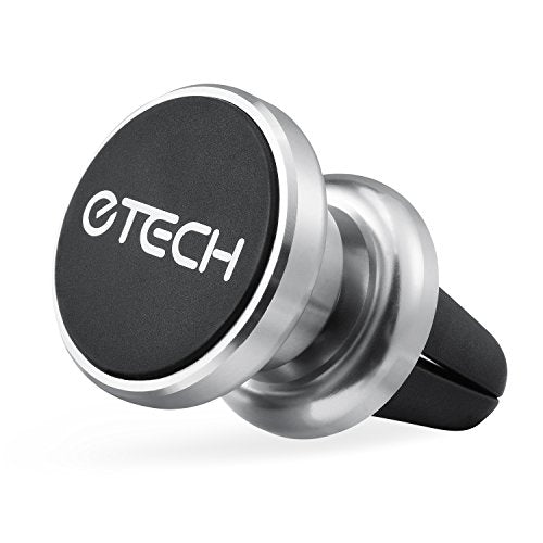 eTECH Magnetic Phone Car Mount Holder, Magnetic Mount Universal Air Vent for iPhone X / 8 Plus / 7 / 6S / 5S, Galaxy S5 / S6 / S7 / S8 / S9, Google Pixel, LG, & Other Smartphones (2Pack Silver) - color: 2Pack Silver