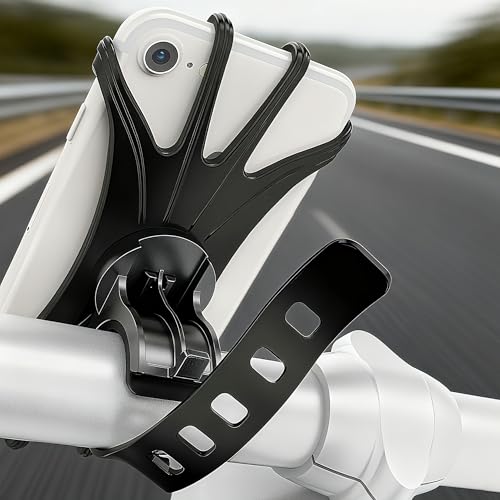 Black Bike & Motorcycle Phone Holder – 360° Rotating Universal Mount for iPhone, Samsung & Smartphones - color: Black