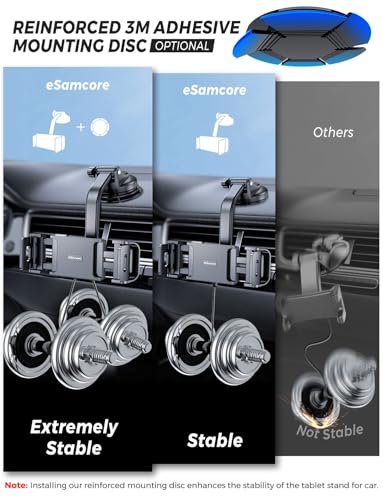 Tablet Holder for Car Dashboard, Windshield iPad Foldable Phone Stand Mount
