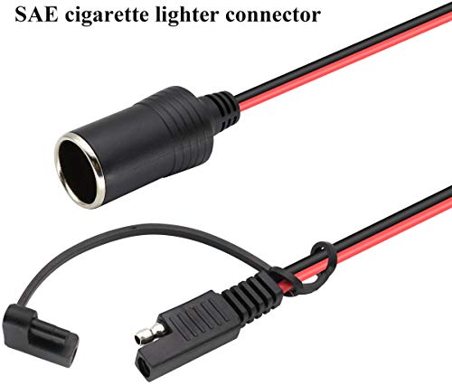 SAE Cigarette Lighter Battery Cable,16AWG 12V Cigarette Lighter Female Plug to SAE 2 Pin Quick Release Disconnect Connector Plug Adapter Extension Charging Cable with Switch(2.4m/7.8ft-F) - color: 2.4m-Female-Switch