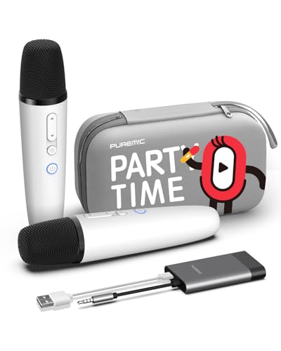 Tesla Karaoke Microphone for Tesla with Portable Case, Car Karaoke Microphone with USB A Receiver for Tesla Model Y/3/S/X, Wireless Singing Mic with 3.5mm Jack for Cars, Speakers, 2Mics