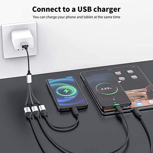Fidioto USB Splitter Y Cable,USB 1 Male to 3 Female Extension Cord Connector,Dual Double USBA Port Extender Hub,Data&Charger Power Split Adapter for Mac,Laptop,PC,Xbox One Series X/S,PS4,PS5 - style: 1 in 3 out-10in