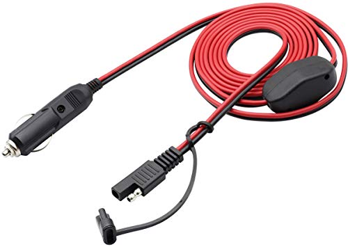 Cigarette Lighter SAE Cable,16AWG 12V Cigarette Lighter Male Plug to SAE 2 Pin Quick Release Disconnect Connector Plug Adapter Extension Charging Cable with Fuse and Switch(2.4m/7.8ft-M) - color: 2.4m-Male-Switch