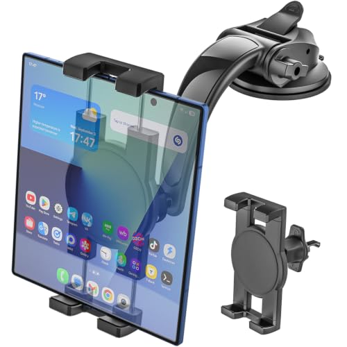 Z Fold Car Mount, Strong Suction Cup - [Foldable Phone Friendly] Tablet Holder for Car Dashboard Air Vent Stand, for Samasung Galaxy Fold 7 6 5 4 3 2, Tabs, Google Pixel 9 Pro, S26, iPad, iPhone 17