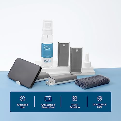 CLICK CLEAN Screen Cleaner Kit, 4 Cleaning Sprays with 4 oz Refill - size: 4 L126T Screen Cleaner Refill Kits