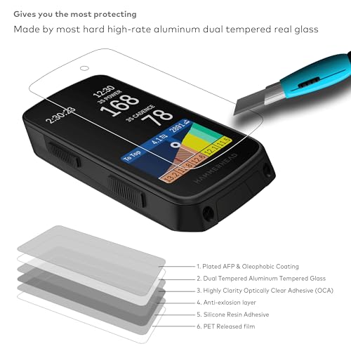 [2-PACK] Tempered Glass Screen Protector for Hammerhead Karoo 3 Bike Computer 3.2" Touchscreen Anti Scratch/Fingerprint (HD Clear) - color: 2x Glass (HD Clear)