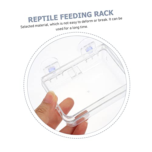 Hemoton 2pcs Reptile Feeding Bowls Escape Water Basin for Tanks Suction Cup Reptile Food Dishes Supplies