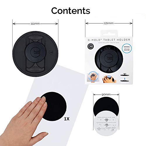 G-Hold® - Comfort Tablet Holder Works with Any Tablet, Tablet case, e-Reader, iPad - Universal, Ergonomic, Rotating, Folds Flat and Adjustable (Black) - color: Black Engraved
