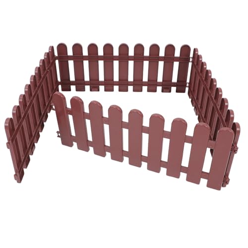 ORFOFE 4pcs Tortoise Enclosure Outdoor Pet Fence Mini Garden Fence 50x20cm Brown Decorative Animal Barrier for Lawn Yard Turtles Reptile Playpen