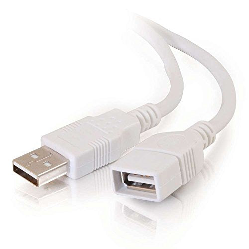 C2G Legrand USB Long Extension Cable, USB A to A Cable, Black Plug and Play Cable, 2 Meters (6.56 Feet) USB Extension Cable, 1 Count, C2G 19018 - color: White, size: 6.6 Feet, style: USB A Male to A Female