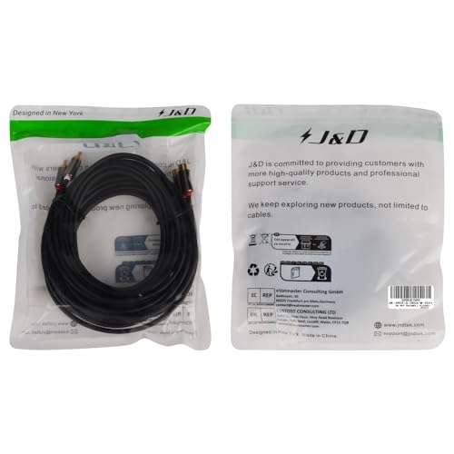 J&D 2 RCA Extension Cable, RCA Male to Female Stereo Cable, 25 ft - size: 25 Feet