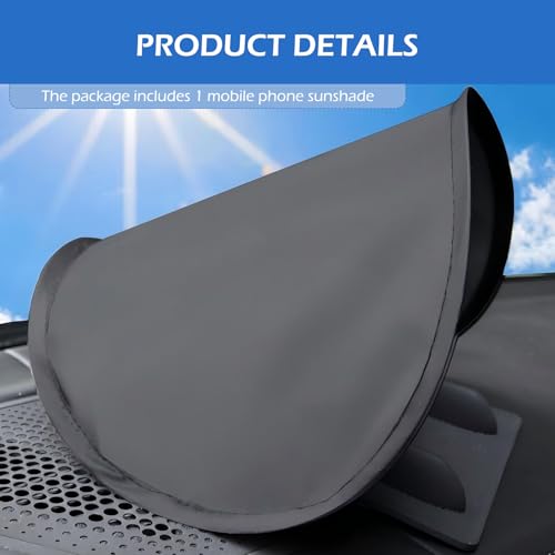 Cell Phone Sun Shade, Anti-glare & Heat-blocking Vehicle Dashboard Phone Cover, No-install Foldable Mobile Sunproof Shade, Universal for Cars, Trucks, SUVs (Black)