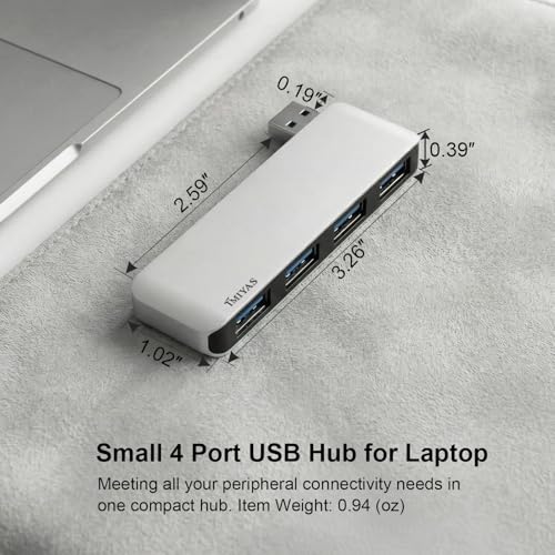 USB 3.0 Hub 4-Port Cable-Free USB Splitter for Laptop Right Side - color: Silver(Right)