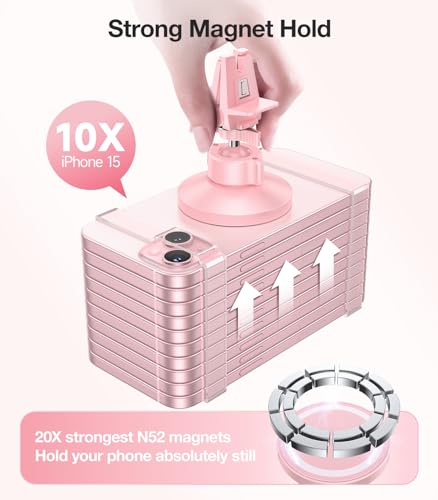 VICSEED for MagSafe Car Mount [Strongest Magnet Power] Car Phone Holder - color: Pink