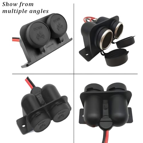 Car Cigarette Lighter Socket with Blade Fuse, 12V Waterproof Vehicle Cigarette Lighter Splitter, Automotive Charger Power Outlet Plug Adapter, Universal for Truck ATV RV