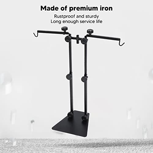 Reptile LAMP Stand Adjustable Metal Light Stand for Terrarium Double Hook