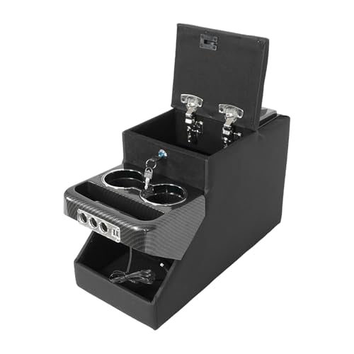 Universal Center Console Organizer for Minivans & SUVs - size: With Dual USB Charging/Holder/Locked