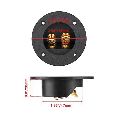 Facmogu 2PCS Round 3 Inch 2-Way Speaker Box Terminal Cup Binding Post - color: 2-way Round