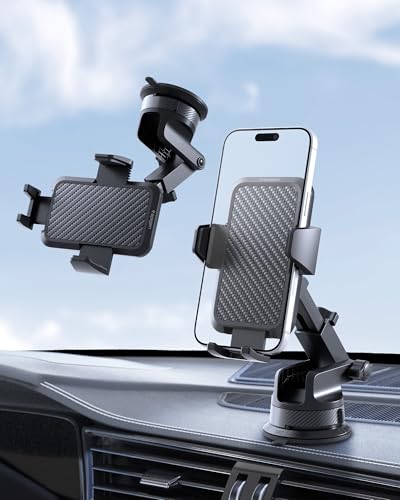 Spigen Carbon Fiber Dashboard Car Mount with Multi-Angle Telescopic Arm - color: Carbon