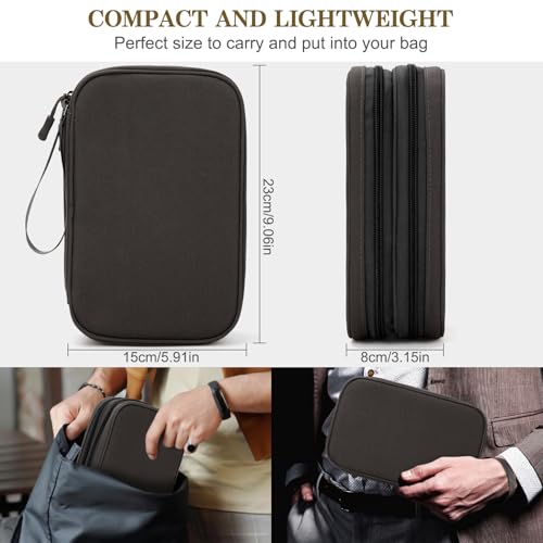 FYY Electronic Organizer, Travel Tech Pouch Bag, Large, Coffee - color: Coffee, size: 9.1 x 5.9 x 3.15 inches