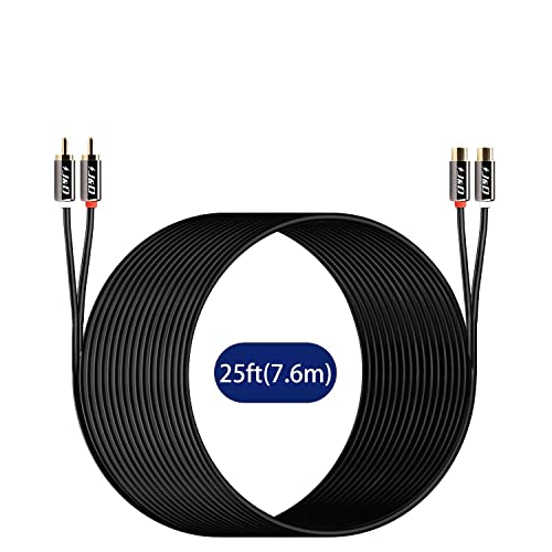 J&D 2 RCA Extension Cable, RCA Male to Female Stereo Cable, 25 ft - size: 25 Feet