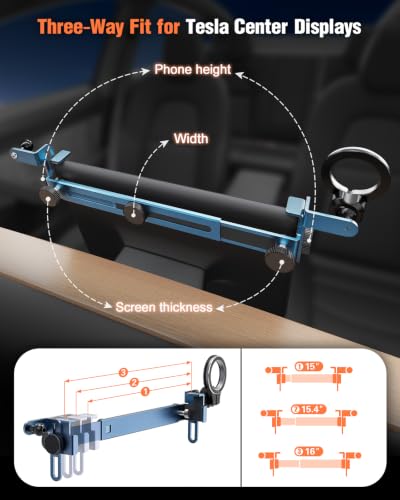 Magnetic Phone Mount for Tesla Model 3/Y Center Screen, Holder for MagSafe