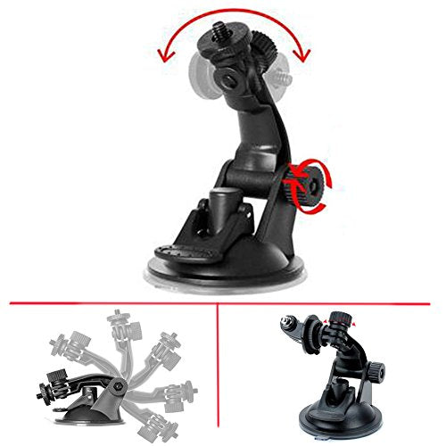 Action Camera Car Suction Cup Mount+ Tripod Adapter for GOPRO Hero 6/5/5 Session/4 Session/4/3+/3/2/1, and Other Action Camera