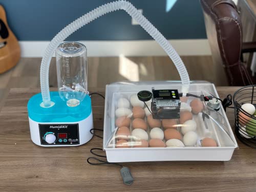 HumidiKit™ with Digital Hygrostat - Auto Humidifier with 1L Water Bottle - Humidity Controller for All Types of Eggs - Automatic Humidity System Compatible with Most Incubators