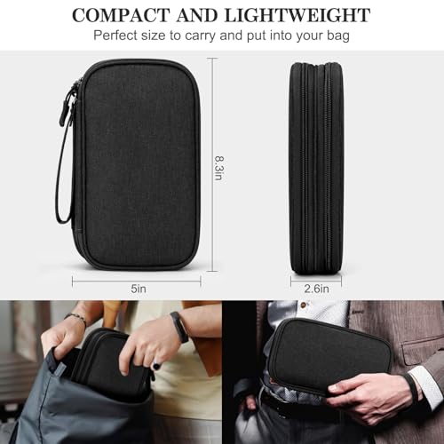 FYY Electronic Organizer, Travel Tech Pouch Bag, Medium, Black - color: Black, size: 8.3 x 5 x 2.6 inches