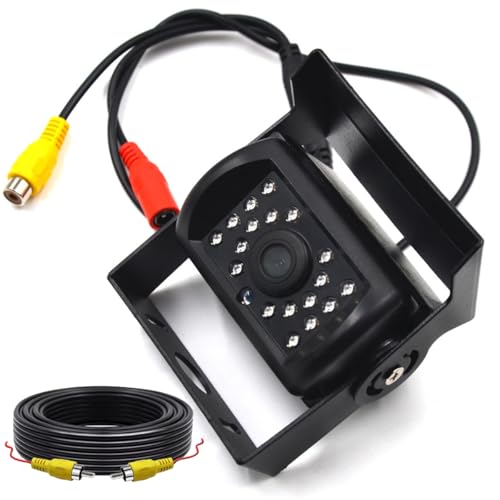 12V-24V Rearview Backup Camera w/ 15M AV Cable & 18 IR LEDs Night Vision