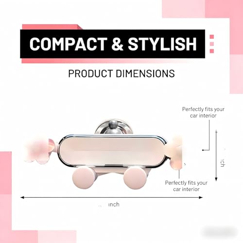 Car Air Vent Phone Holder, Pink Flower & Cloud Design Cute Car Phone Mount, 5.31" x 1.97" 360° Rotatable Adjustable Vent Phone Bracket, Universal for Most Cars, SUVs, Trucks (Style C) - size: 1 PC #Style C