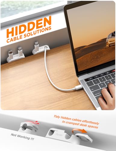 Chfeila 8Pack Magnetic Cable Clips, Dual Slot Cord Holder, White - color: White-8Pack