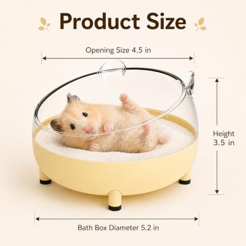 Meow&Woof Hamster Sand Bath Container, Large Sandbox Toilet Gerbil Batheoom, Tiny Chinchilla Dust Bathtub Sand Bath Box for Hamster Cage Accessories 5.2 Inch-Grey - color: Grey