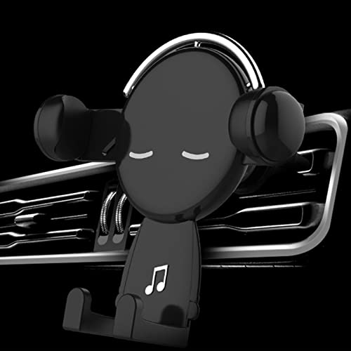 Car Air Vent Phone Holder, Metal (Black) - color: Black
