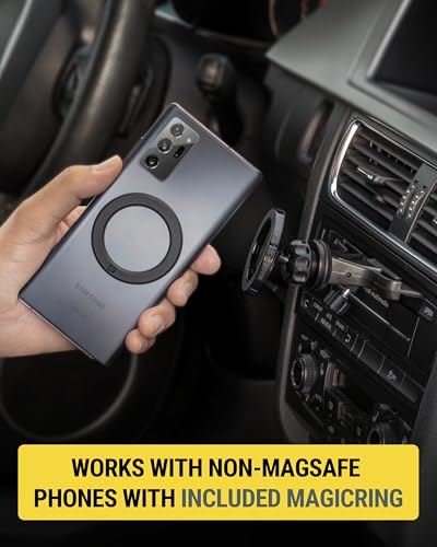 Scosche SMS1CD MagSafe CD Slot Phone Mount, Adjustable Magnetic Cell Phone Holder for Car CD Player, Compatible with iPhone 16 15 14 13 12 Pro Max Mini Plus, Mag Safe Case & More with MagSafe Ring - size: 1 Pack, style: CD Slot