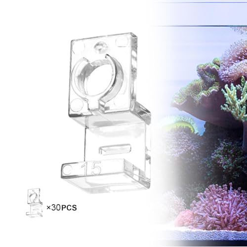 30Pcs Fish Tank Glass Lid Clips Clamps Aquarium Lid Support Fish Tank Supply Water Pipe Fixing Clamps Fish Tank Cover Holder, for 15mm