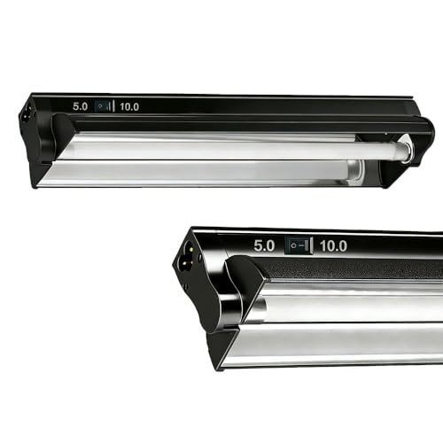 T5 HO UVB Reptile Light Fixture Combo Kit, Switchable 10.0 & 5.0 UVB Bulb, 8W Fluorescent Tube 12 Inch UVA/UVB Output Lamp for Rainforest Species and Desert Reptiles - size: 8W T5 5.0+10.0 Suite