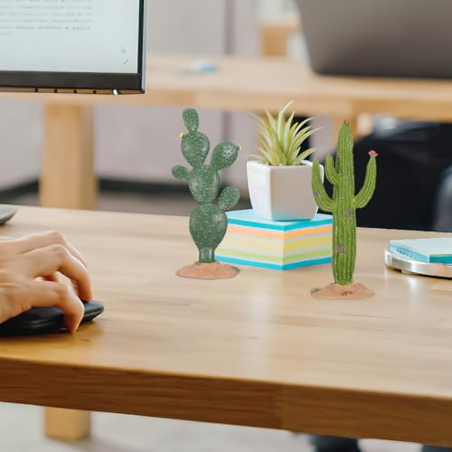 BESPORTBLE Terrarium Cactus Plants, 2Pcs Reptile Plants Terrarium Decor- 5. 5Inch Simulation Cactus Plant Landscaping Decoration for Tortoise Lizard Gecko Bearded Dragon