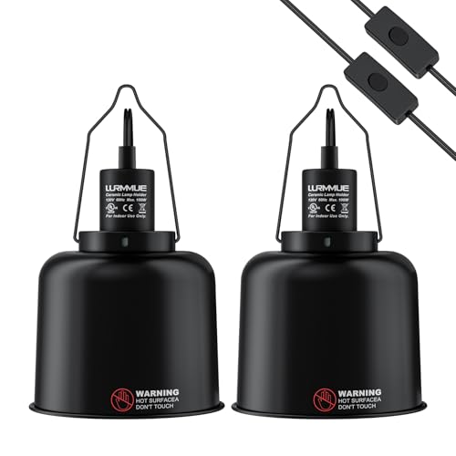 2-Pack 5.5 Inch Deep Dome Reptile Light Fixture with Clamp, ETL Certified E26 Ceramic Socket (100W), Aluminum UVA UVB Basking Lamp Holder for Terrariums, Bearded Dragons and Turtles - size: 2 Pack 5.5 Inch