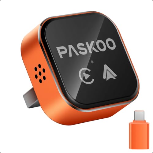 PASKOO 2026 Upgraded Wireless CarPlay Adapter for iPhone & Android - size: 2IN1