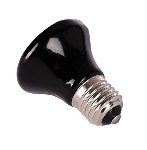 25W Mini Reptile Heat Lamp Bulb E26 Base Non-Light Emitting Infrared Ceramic Heat Emitter for Terrariums Turtles, Lizards, Snakes, and Small Pets 2-Pack