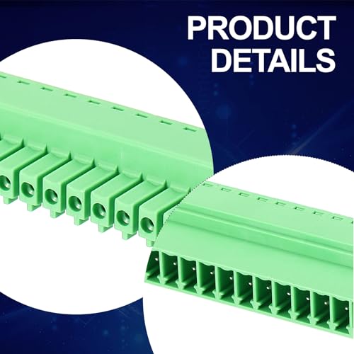 MECCANIXITY 1Set 22P 3.5mm/0.14 Inch 300V 8A PCB Mount Screw Terminal Block Connector, Pluggable Plug for DIY Electronics Audio Power Modules - size: 22P 3.5mm Pitch