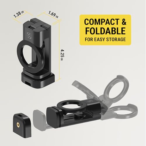 Scosche SMSTRVL MagSafe Airplane Phone Holder Mount, Magnetic Cell Phone Stand for Desk, Tray Table, Seat Back or Tripod, Plane Travel Essentials for Flying Compatible with iPhone 16/15/14/13/12 - size: 1 Pack, style: Travel / Desk / Office